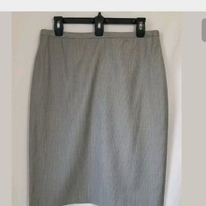 Brooks Brothers Gray Pinstripe Wool Silk Skirt 10